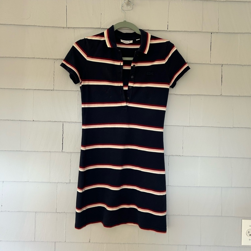 Lacoste Striped Mini Pique Polo Dress